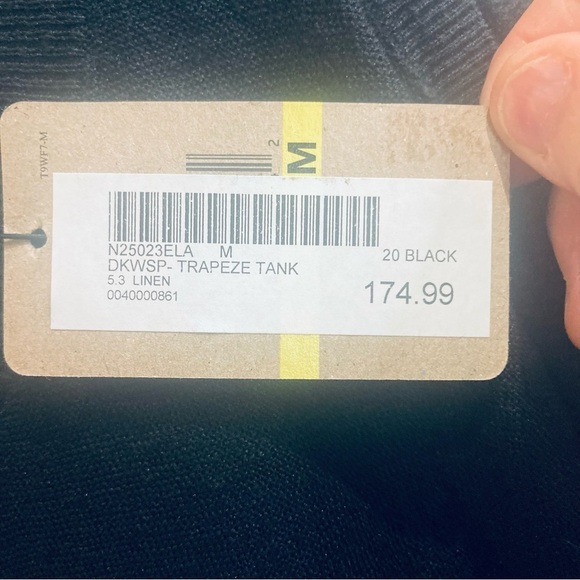 PURE DKNY Sz M 100% Linen A-Line Flowy Slinky Trapeze Tank New with Tag - Picture 2 of 13
